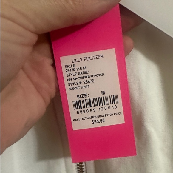 NWT Lilly Pulitzer UPF 50+ Resort White Skipper Popover Medium - Picture 3 of 4